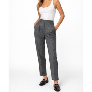 Wilfred Aritzia Wool Cashmere Pleated High Rise Tapered Trouser Pants Size 0
